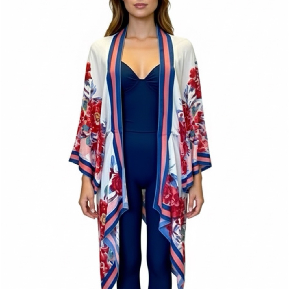 🌸 Flying Tomato Floral Boho Kimono Cardigan – Size M/L 🌸
